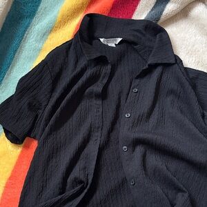 Elegant Black Textured Blouse